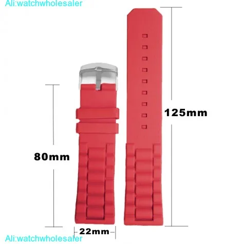 22mm Love Red Color Silicone Jelly Rubber Ladies Watch Band Straps WB1052J22JB