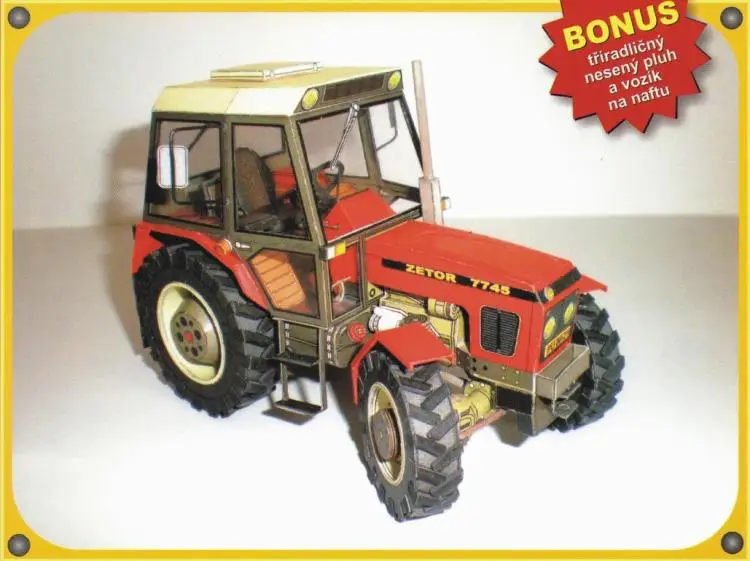 Строительная техника Zetor 7745/7211 трактор 3D бумажная модель DIY бумажная игрушка ручной работы