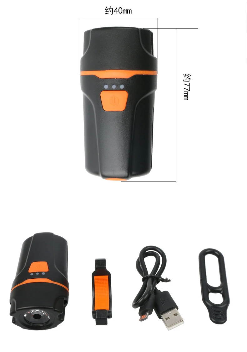 Sale Bicycle lamp waterproof lamp mountain bike mini USB charging bright lights flashlights night driving equipment 2
