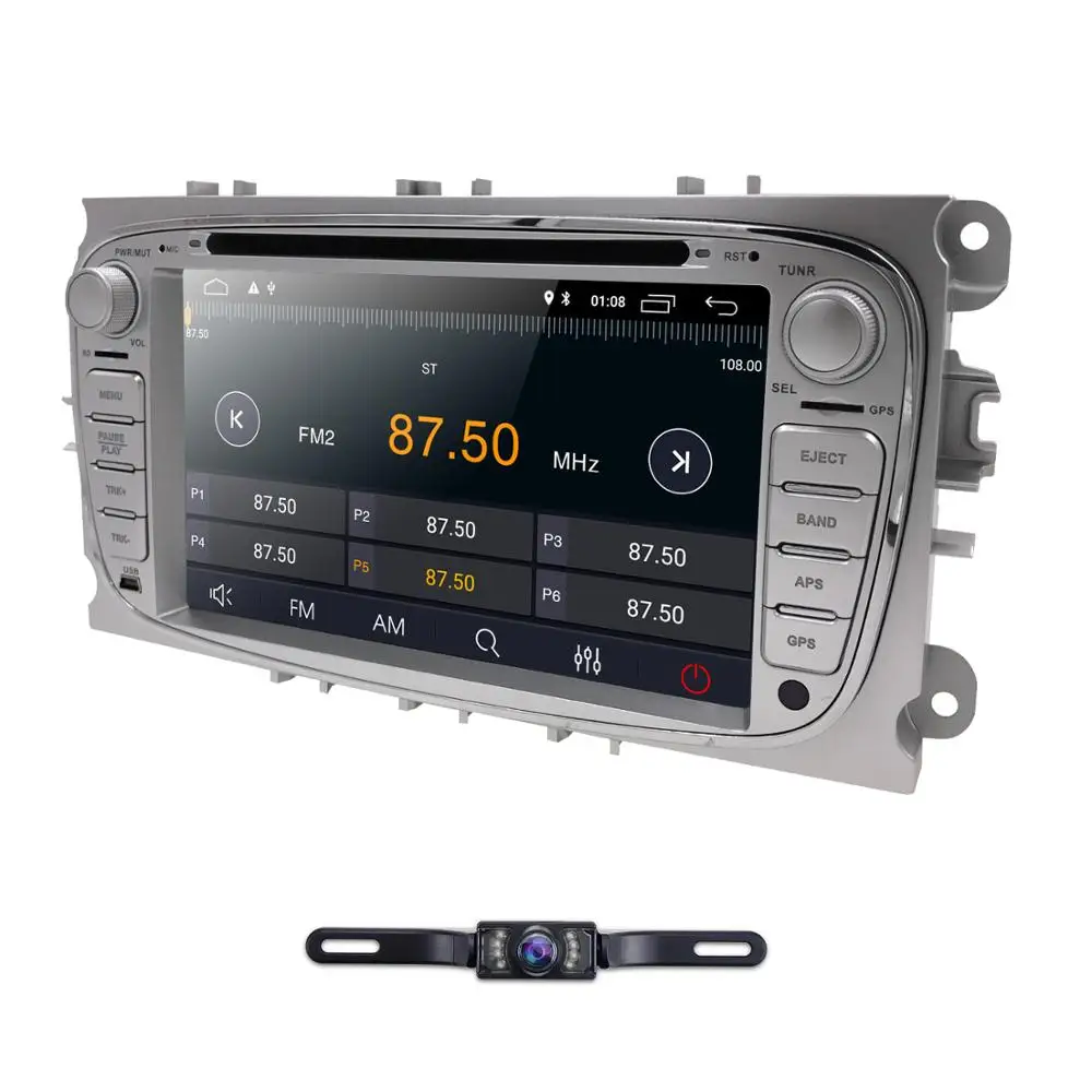 Perfect New 2 Din IPS Car DVD Android 9.0 For Ford focus Mondeo Galaxy S-Max C-Max Transit Connect Kuga Mirror link Steel wheel control 2