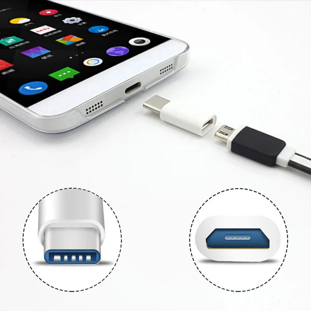 

RobotSky 2016 USB 3.1 Type-C Male to Micro USB 2.0 Female Converter USB-C Data Adapter For Macbook Cell phone accessories