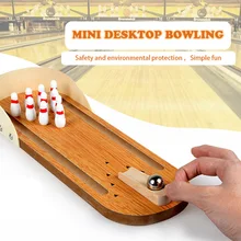 Мини Деревянный Настольный боулинг игра дети развитие детей игрушка подарок декор детский дом развлечения игрушки родитель-ребенок Забавный шар