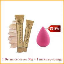 Dermacol make up cover Foundation base 30g brand concealer cream primer corrector base dermacol Cover base ( sponge as gift )