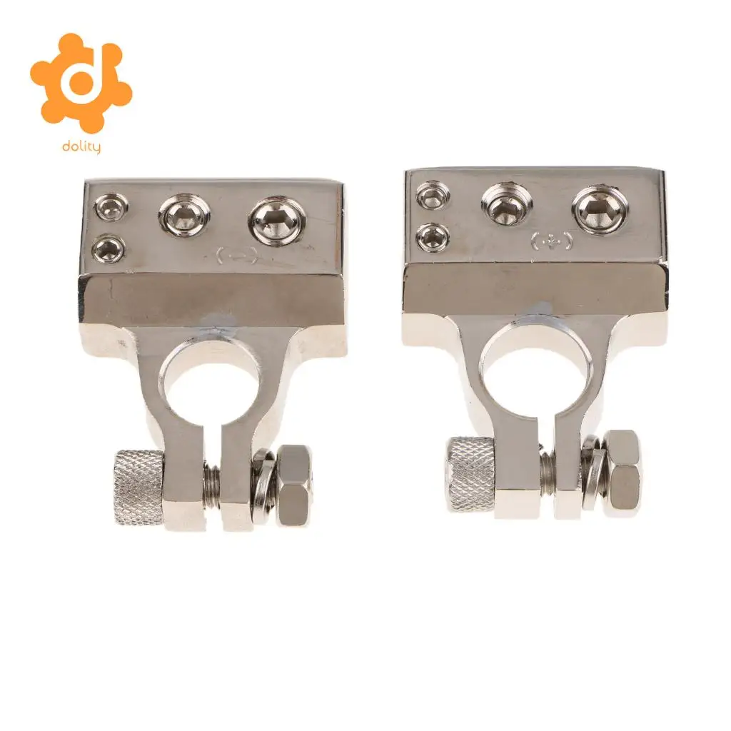 Pair Auto Positive Negative Battery Terminals Clamps Connectors Dustproof