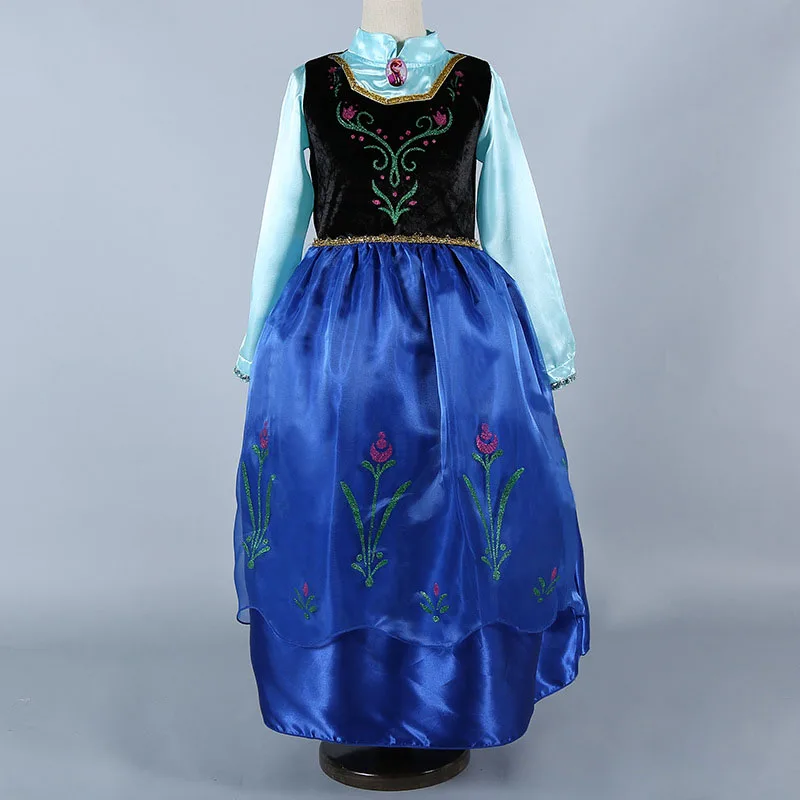 Костюм принцессы Анны; платье Эльзы и Анны для девочек с накидкой; детская одежда для костюмированной вечеринки на Хэллоуин; vestidos infantis