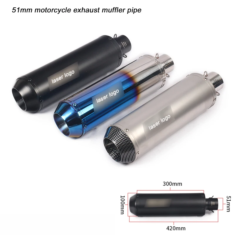 

Moto-Modified Exhaust Muffler Pipe With DB Killer Link 51mm Motorcycle Stainless Steel System System