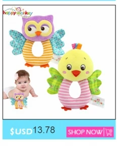 Мода новорожденных погремушки игрушка колокольчик мультяшная Сова/цыплят для мальчиков и девочек ручной мультяшный Колокол малышей