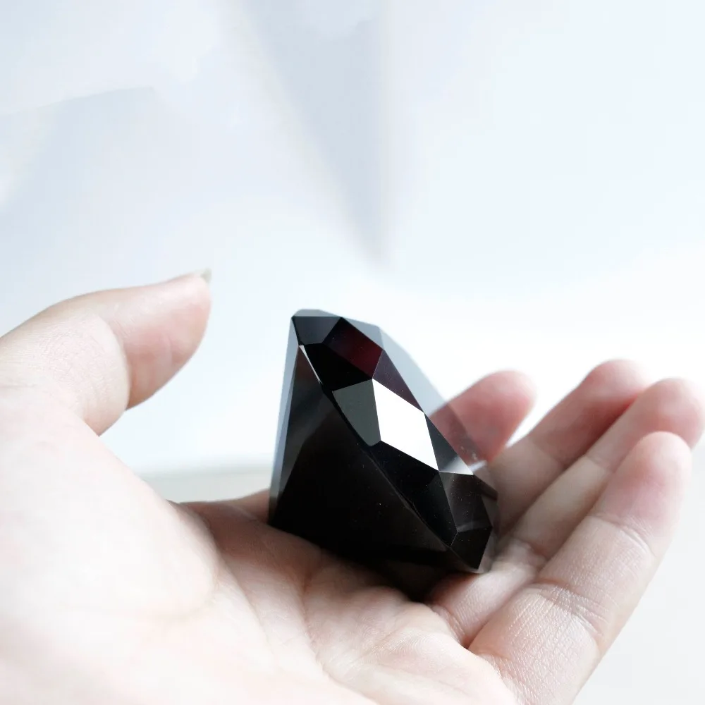 6 см натуральный черный кристалл обсидиан алмаз энергия Исцеление Камень домашний декор украшения ремесла