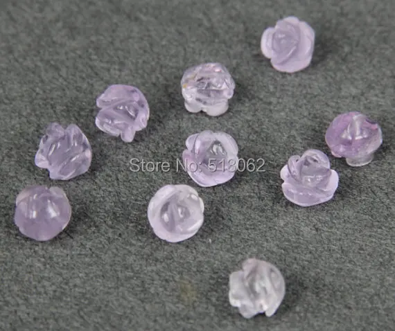 10 мм натуральный пурпурный кварц сырой кристалл цветок бусины серьги Шарм, резные цветок разделитель бусины Серьги Аксессуары 10 шт./лот