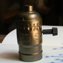 Алюминий Винтаж свет/лампа держатель ручки/выключатель с цепочкой E26/E27 винт 110 V 220 V