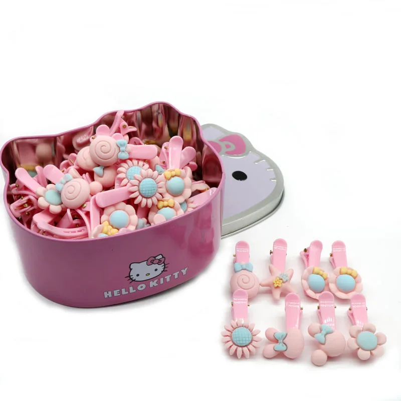 AD17075 50 штук заколки для волос в коробке hello kitty девочки дети украшения волос аксессуары лента бант зажим для волос шпильки