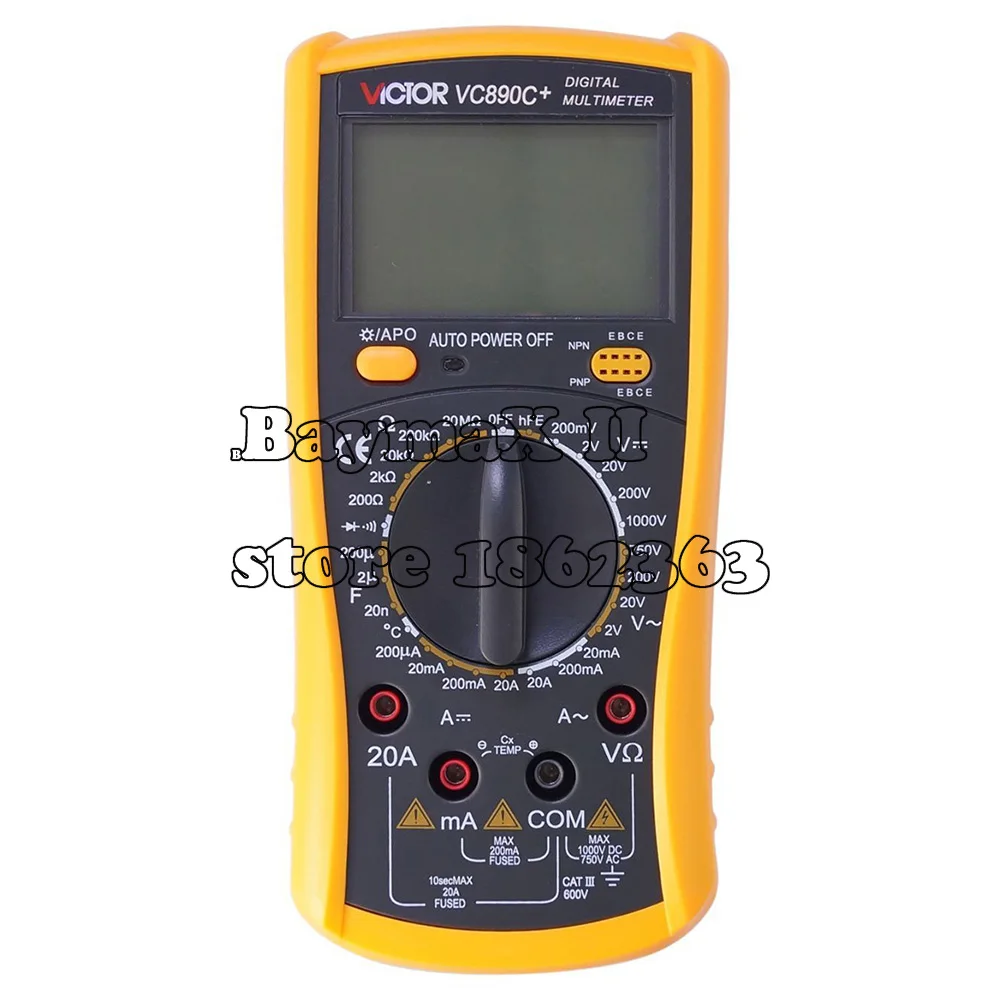 VC890C+ LCD 3 1/2 Digital Multimeter LCR Capacitance Meter DCV/ACV/DCA
