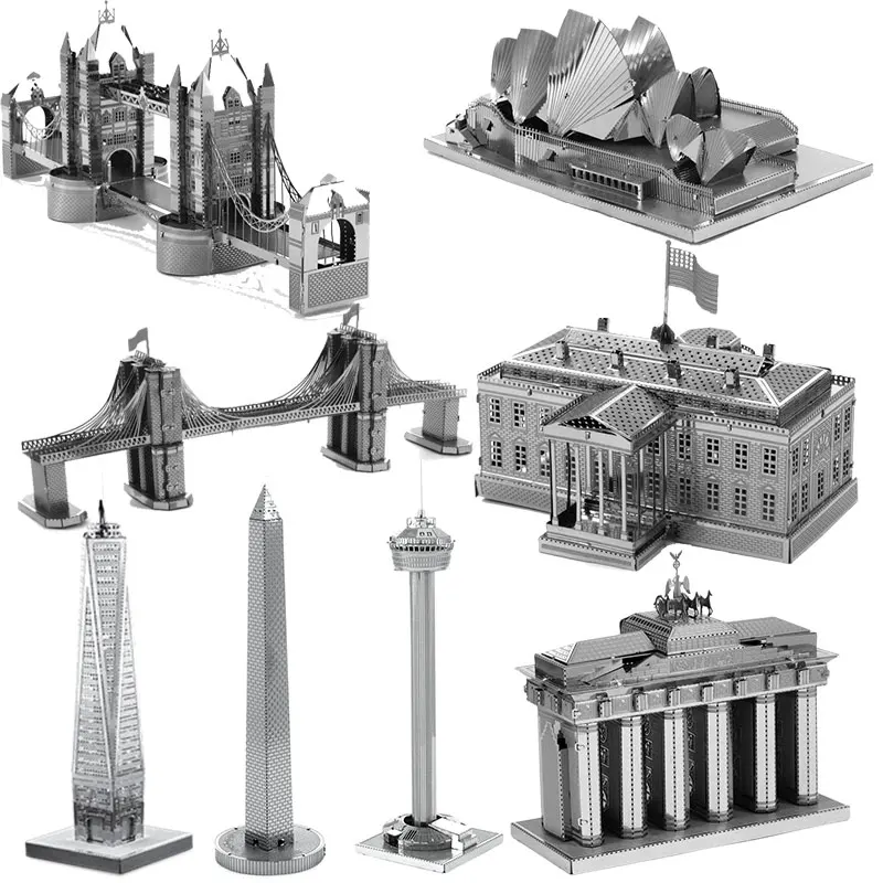 

3D Metal Model Puzzle TOWER OF THE AMERICAS/JAVITS CONVENTION CENTER/GOLD GOLDEN GATE BRIDGE Building Series Adult Birthday Gift