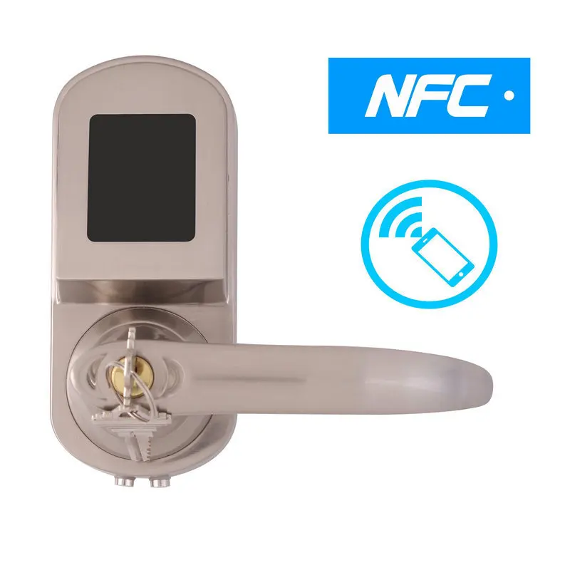 

NFC Function Smart Door Lock Electronic Remote Mobile Phone Control With NFC Card and Spare Key 3in1 For Office Hotel Apartment
