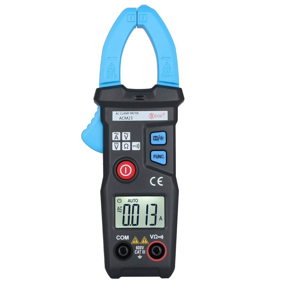 

BSIDE ACM23 AC Digital Clamp Meter 6000 Counts Automatic Range Data Hold Voltage Resistance Current Test Alicate Amperimetro