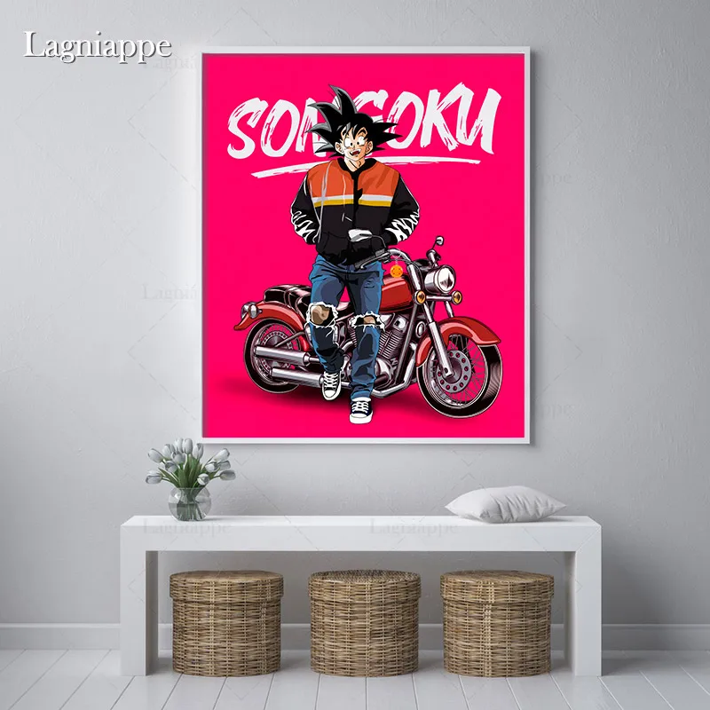 

Fashion trend Dragon ball Goku Anime Home Kids Baby living Room Bedroom Decor Print Poster Picture Painting Wall Art Canvas