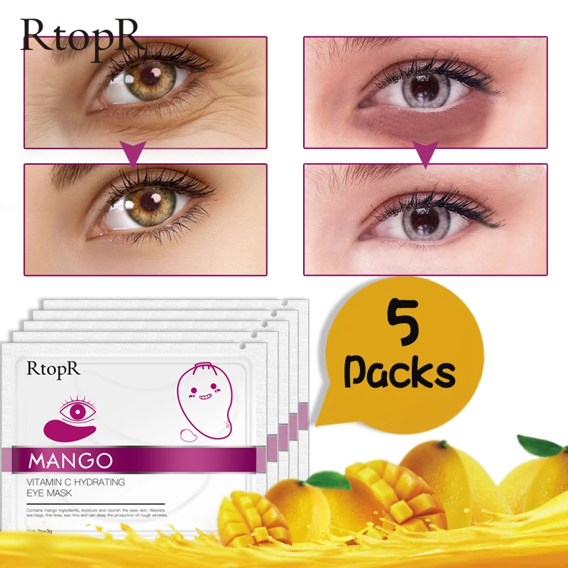 RtopR манго витамин с увлажняющая омолаживающая маска для глаз Сыворотка для кожи золотые патчи для глаз уход против морщин темные круги Отечность