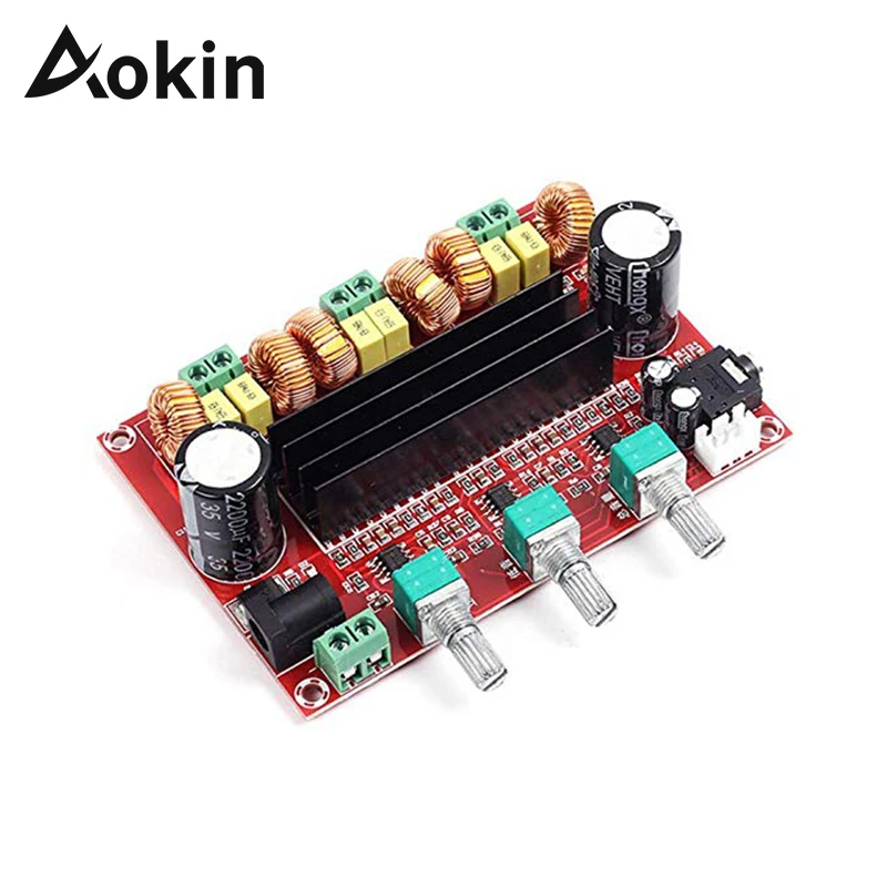 

Aokin XH-M139 2.1 Channel Digital Audio Amplifier Board TPA3116D2 Subwoofer Speaker Amplifiers DC12V-24V 2*50W+100W