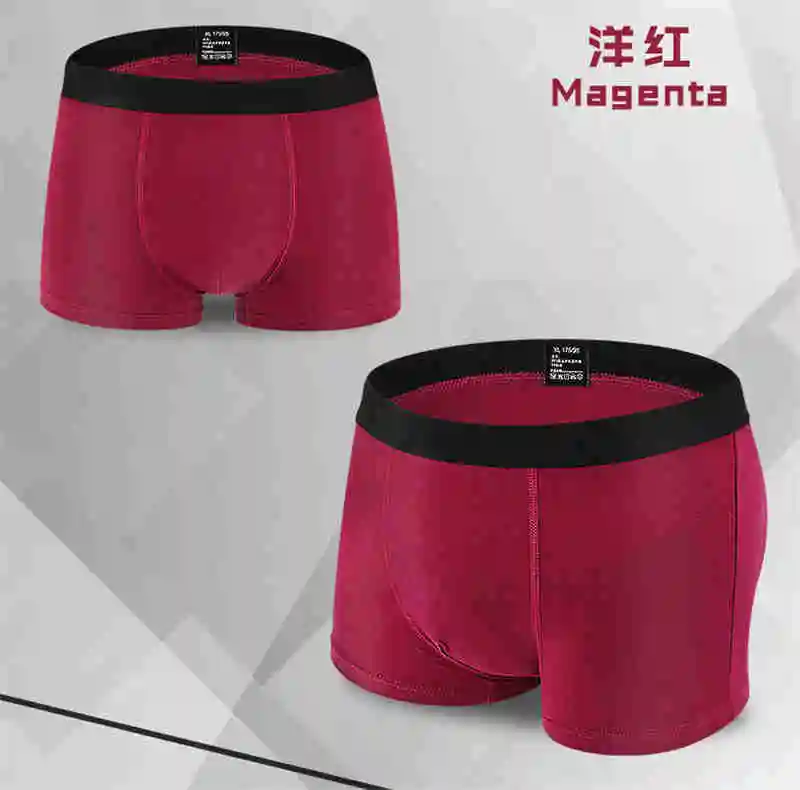 Men's Underwear Men Cotton Boxers Shorts Solid Color Sexy Male Soft Breathable Middle-waisted Panties Underpants  4pcslot  L-4XL (23)