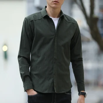 

DAVYDAISY High Quality 2019 New Arrival Spring Men Shirt 100% Cotton Long Sleeve Shirt Fashion Causal Shirts Brand Clothes DS333