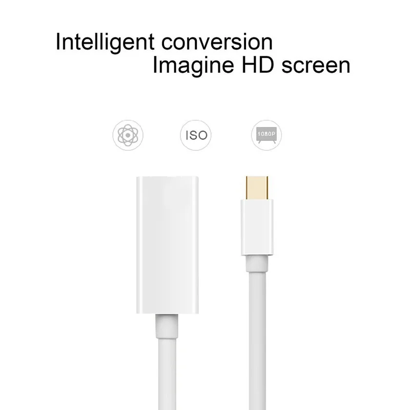 Портативный мультимедийный мини адаптер DP на HDMI короткий кабель для MacBook Pro IMac Air