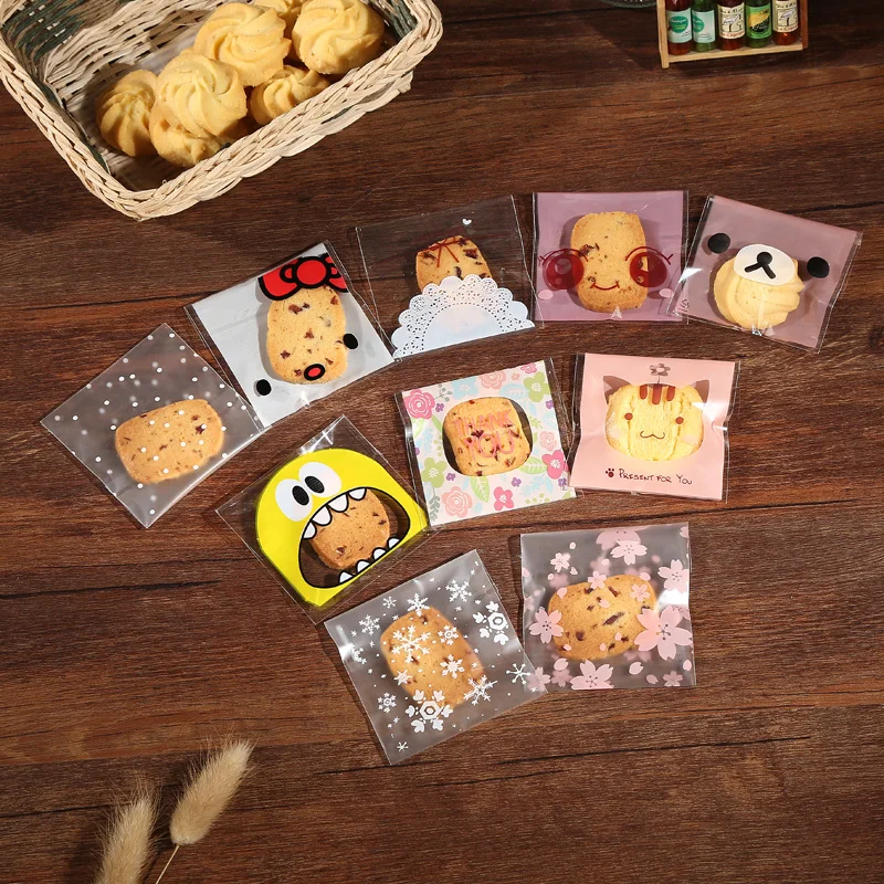 

50PCS Cute Cartoon Monster Cookie&Candy Self-Adhesive Plastic Bags For Biscuits Snack Baking Package Supplies Christmas Decor