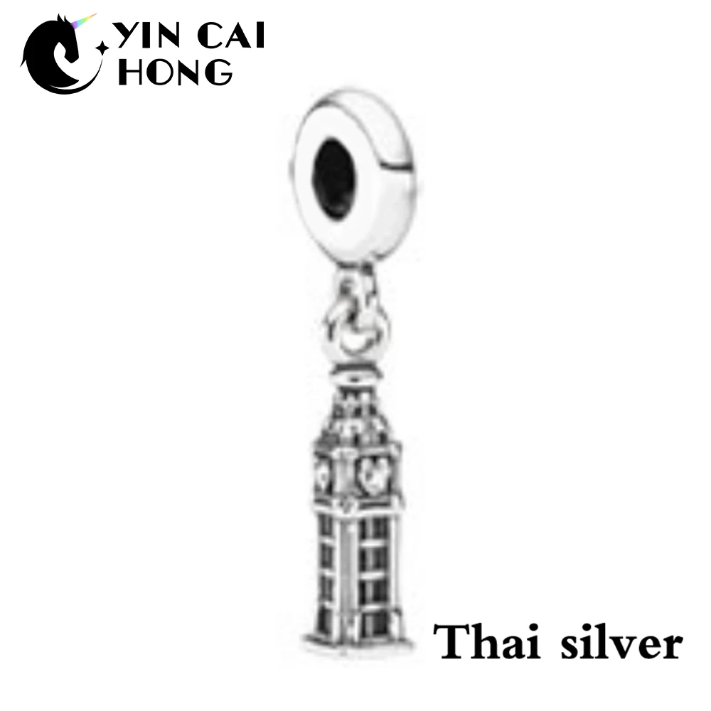 

YCH Thai Silver Retro Church Religious Bell Tower Charm Pendant Original Jewelry Limited Collection Brand Direct Sales