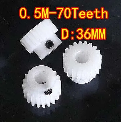 

D : 36mm 0.5m-70T plastic POM nylon belt convex with screw small diy motor gear-hole d:3mm