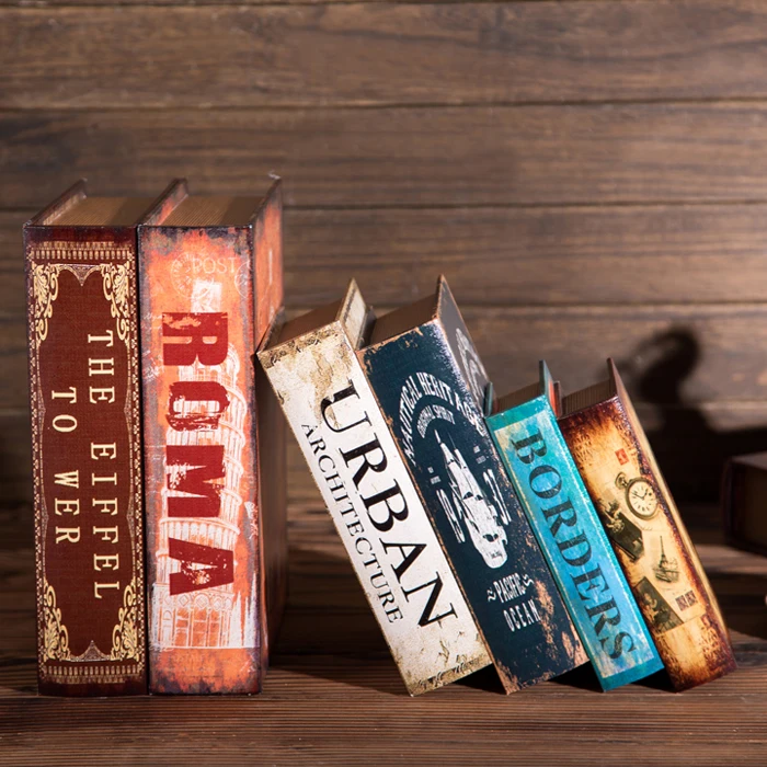 

[European] European style retro Jingmei Fake Book type simulation model exhibition props book book box storage shelves