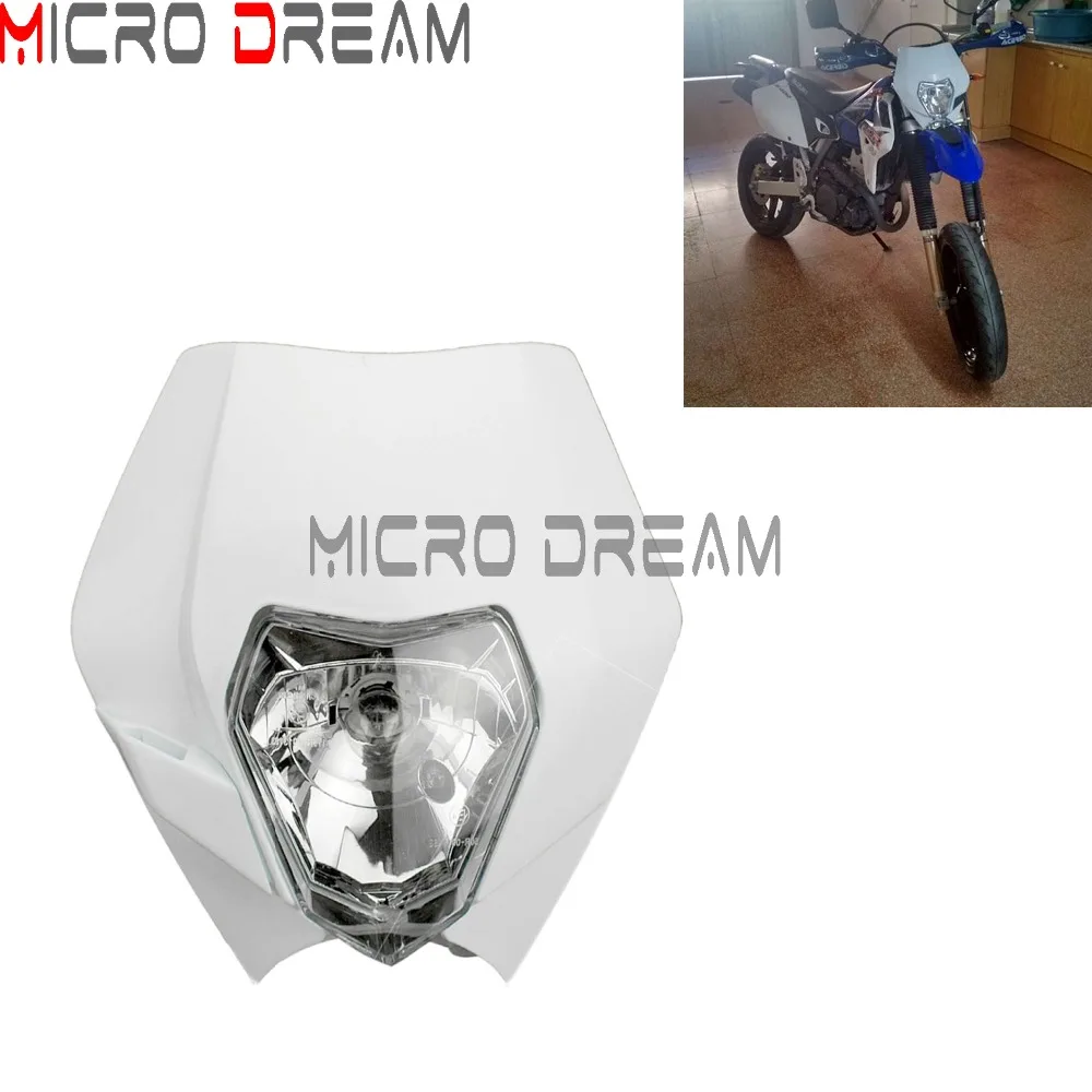 

Universal Dirt Bike Headlight Fairing White Enduro Motocross Offroad Head Lamp For Honda Suzuki Yamaha CRF DR YZ WR 250 300 450