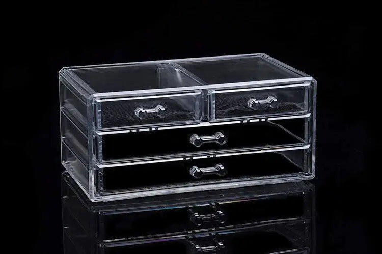 Acrylic Transparent Makeup Organizer Storage Boxes Jewelry Drawers Box Make Up Casket For Cosmetics Brush Cosmetic Container