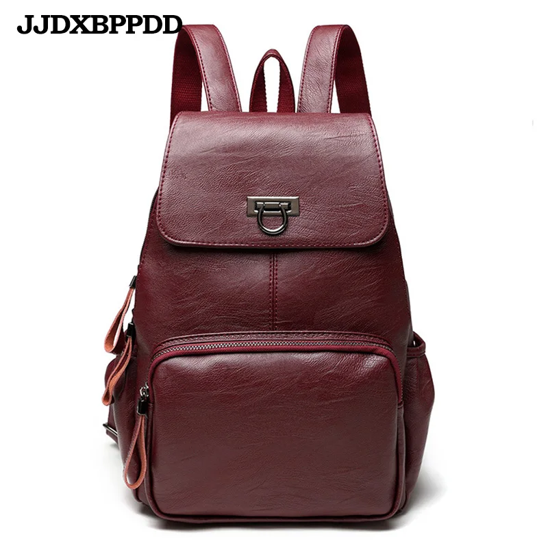 Best Fashion Women Backpack Genuine Leather Youth Travel Backpacks for Teenage Girls Female School Shoulder Bag Bagpack Travel Bag