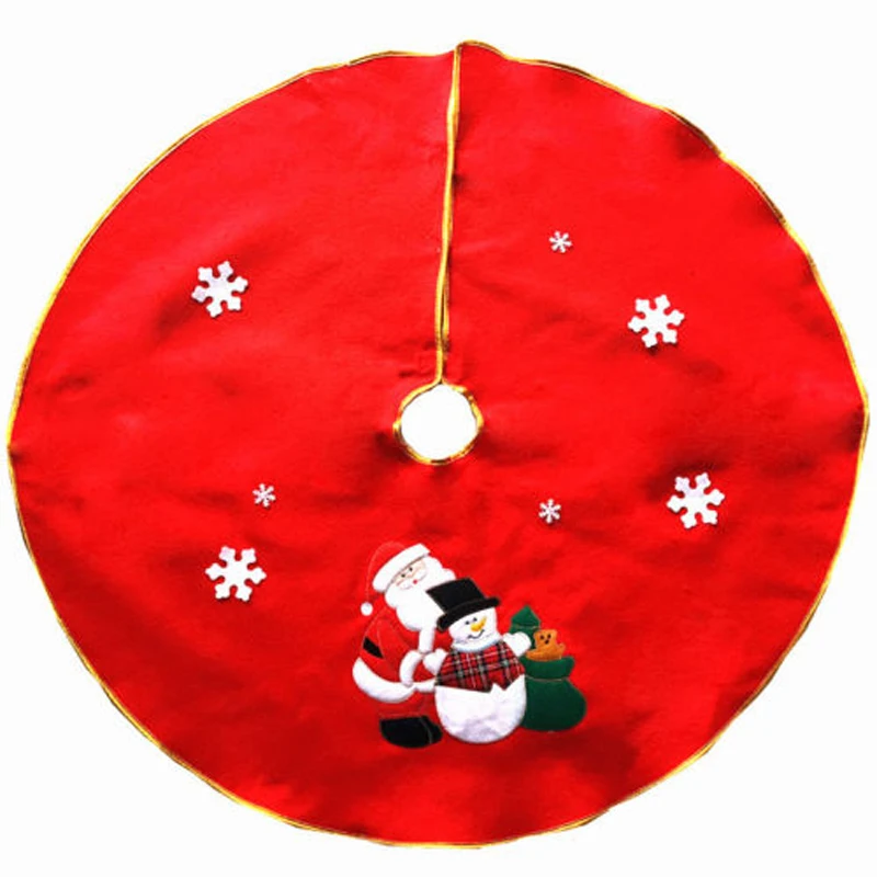 JX-LCLYL  Santa Claus Print Ornaments Christmas Tree Skirt Apron Xmas Party Home Decor