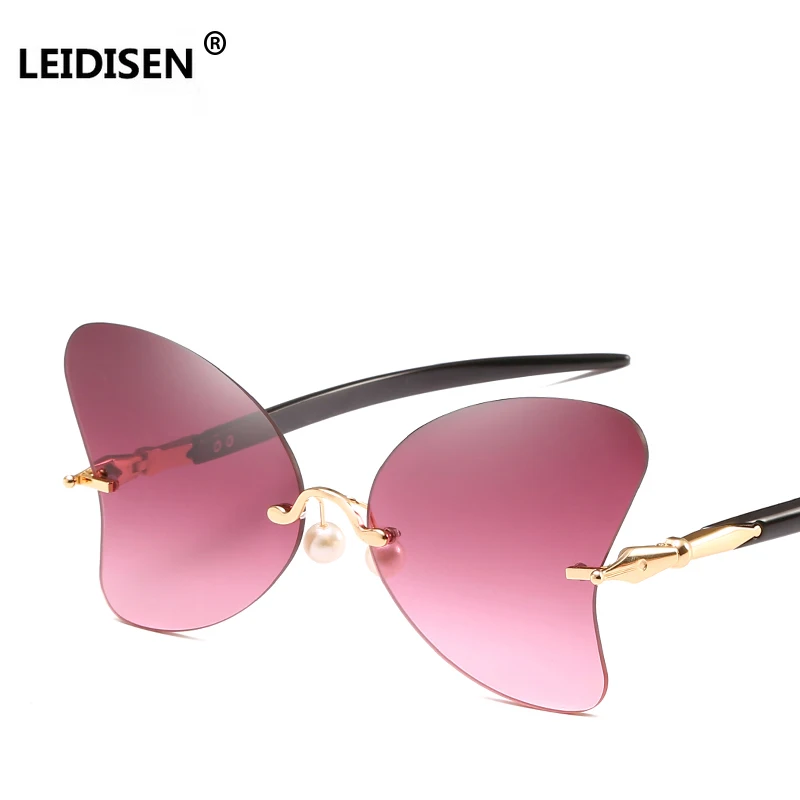 LEIDISEN женские солнечные очки бабочка модный кошачий глаз, солнцезащитные очки для женщин, белый, красный, коричневый цвет винтажный в форме сердца солнцезащитные очки без окантовки UV400
