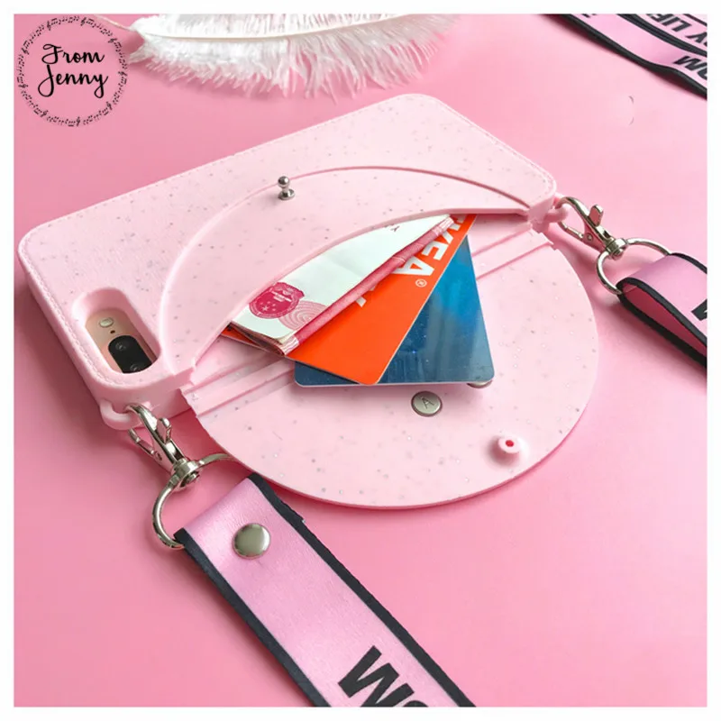 От Jenny 3D силиконовый чехол кошелек для iPhone 6 6s 6plus 6splus i6 i6s 7 7Plus 8 8plus резиновый