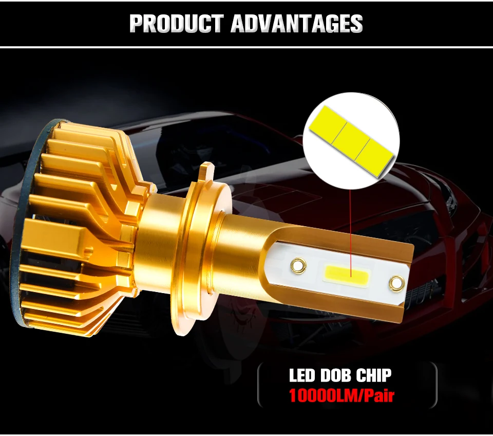 Aceersun H7 LED H7 H4 9005 9006 H11 H8 H9 Car Fog Light Canbus 12V 24V DOB 10000LM For Car truck motorcycle Auto Beam Super Mini (3)