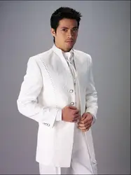 Высокая классические брюки белый мужские свадебные костюмы для мужчин Смокинги 2017 Молодежный Стиль Жених Мужские костюмы (куртка + брюки +