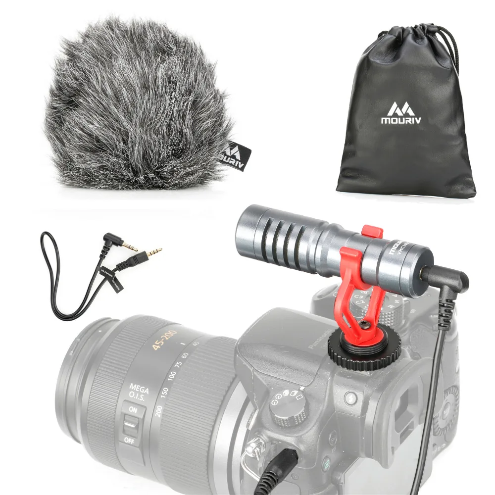 

Mouriv VMC100GY Universal Video Record Microphone Youtube Blogging Recording Mic for Canon Nikon Sony iPhone HuaWei Smartphone