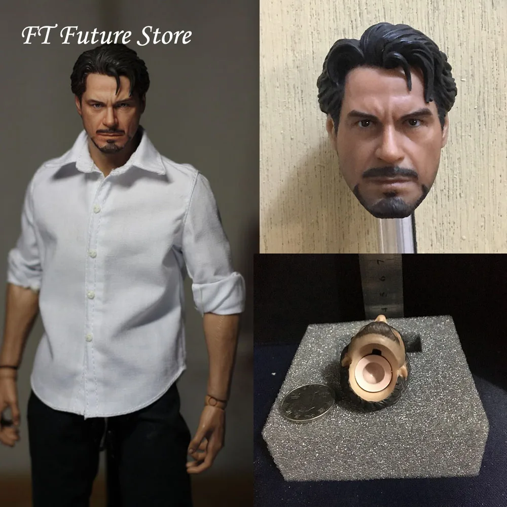 

For Collection 1/6 Scale Male Head Sculpt Carved PVC Tony Head Clothes Body Accessory for 12'' Action Figure