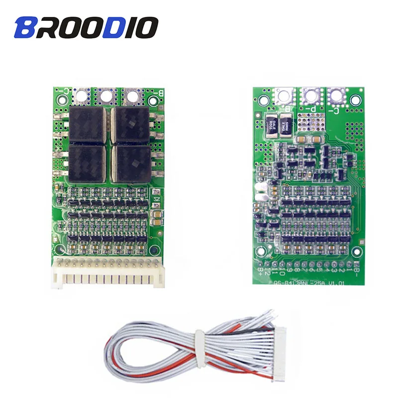 

BMS 6S 7S 8S 9S 10S 11S 12S 13S 3.6V 25A Adjustable BMS Lithium Li-ion 18650 Battery Protection Balancer Equalizer Board Circuit