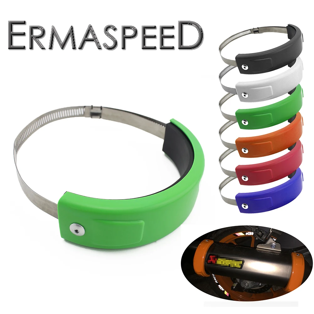 

Motorcycle 100mm-140mm Exhaust Protection Ring Stainless Steel Protector Muffler Pipe Silicone Cover for Yamaha Kawasaki Suzuki