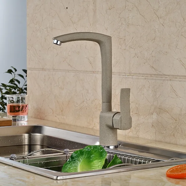 Cheap Newly Modern Brass Kitchen Faucet Deck Mounted Single Handle Hot&Cold Faucet Painting Tap