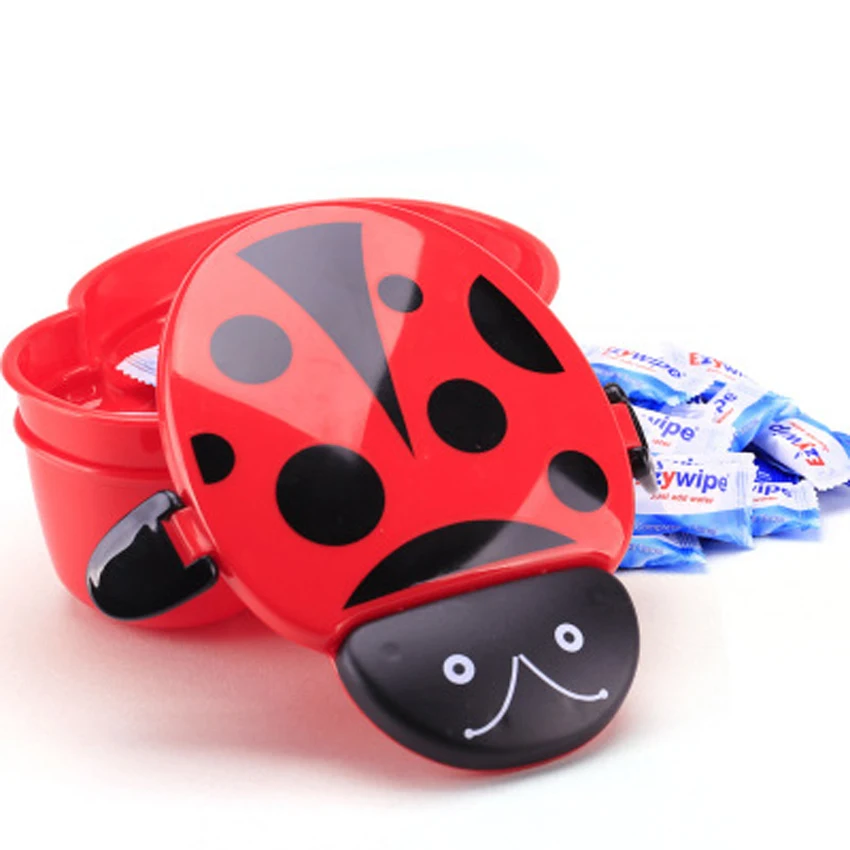 

Hot Cartoon Ladybug Food Container Storage Box for Kids Fruit Snack Bento Outdoor Camping Microwave Lunchbox