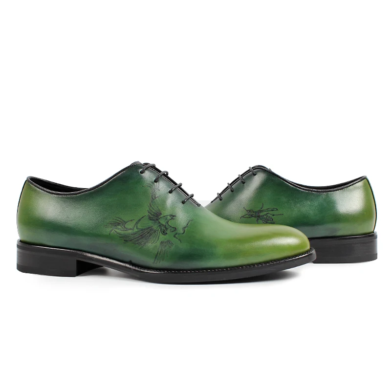 Männer Männlichen Green Mode Hochzeit Painte Echtem Hombre Für Schuh Grün Zapato Handgemachte Schuhe Vikeduo Oxford Kleid Leder Büro a8TPxAXq