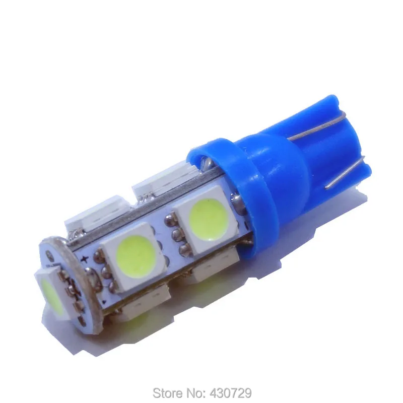 100x Автомобильный светодиодный T10 194 W5W 9 smd 5050 клиновидный светильник лампа 9SMD