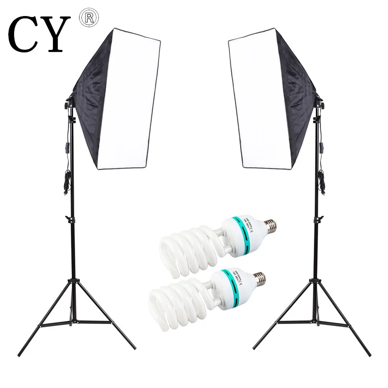 

Lightupfoto Photo Studio 115W Bulb Continuous Lighting Kit 50*70cm Softbox With Socket Light Stands PSK5B