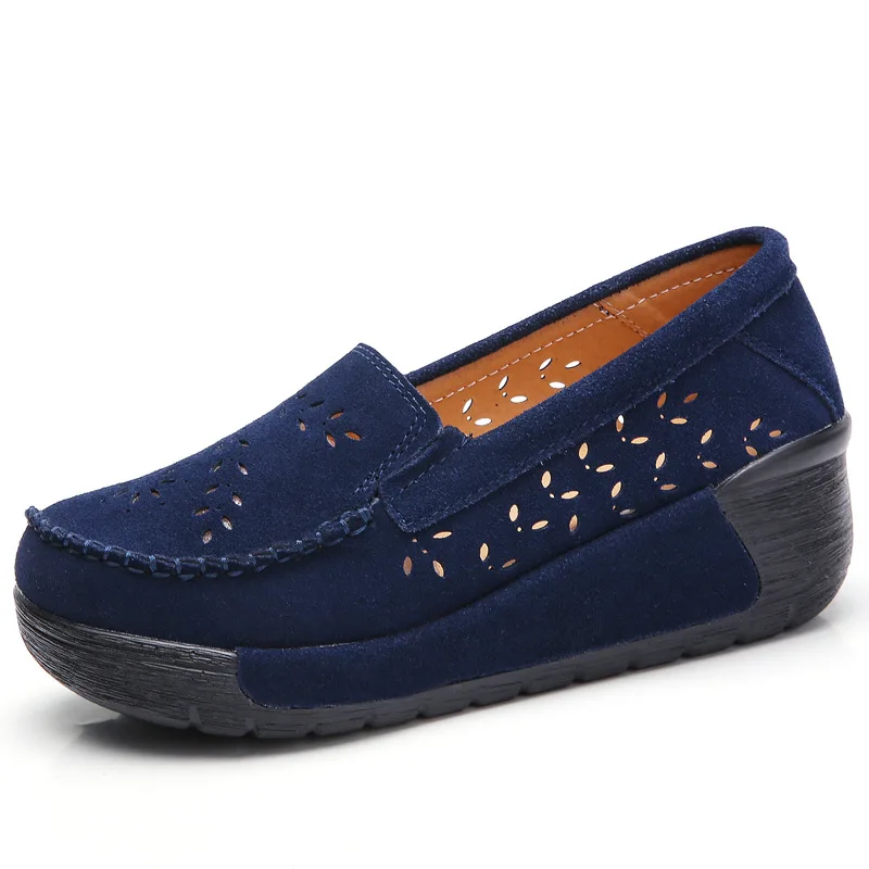 

SWYIVY Women Shoes Platform Sneakers Shoes Genuine Leather Breathable Women Casual Shoe 2019 New Wedge Chunky Sneakers Size 41