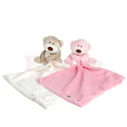Медведь Детские Дети успокаивающее полотенце кашне плюшевые моющиеся Одеяло мягкая гладкая игрушки (розовый/ярко-розовый цвет случайно)