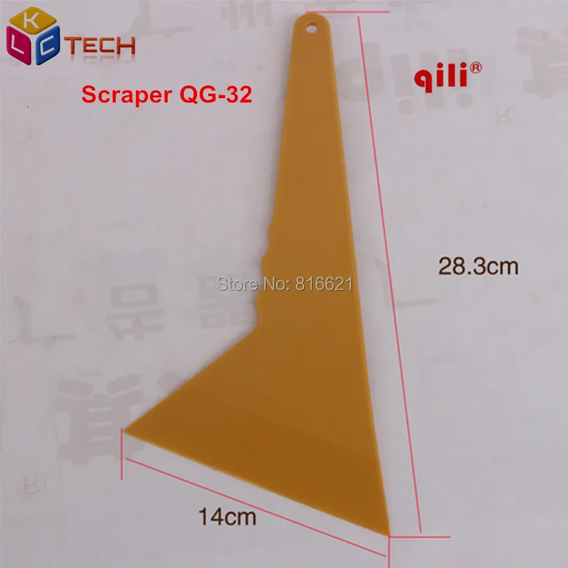 

QIli QG-32 Tirangular Plastic Scraper Imported High temperature resistant POM long handle floor clean And industry tool squeegee