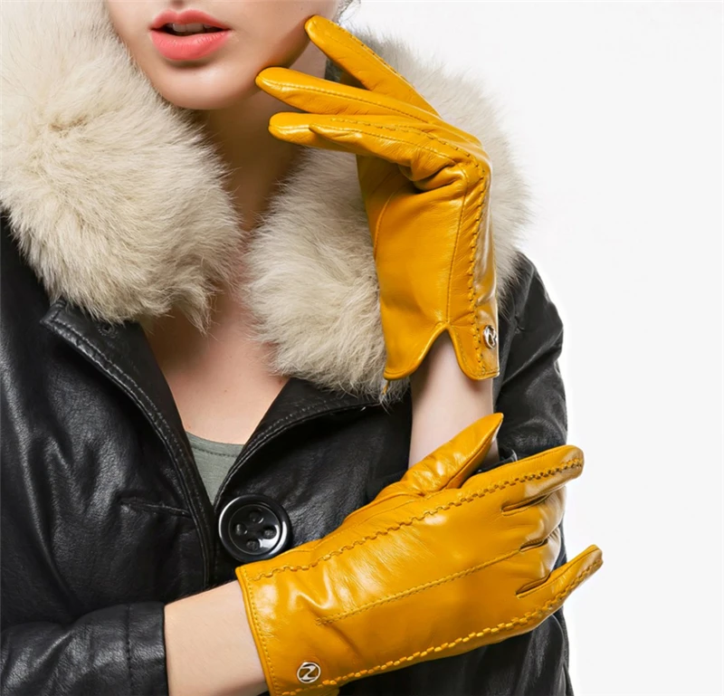 Lady-s-genuine-Nappa-leather-Touchscreen-Gloves
